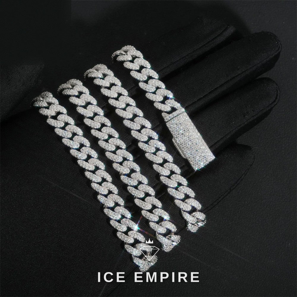 Iced Out Rose Gold Plated Moissanite Cuban Chain