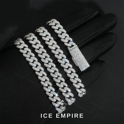 Iced Out Rose Gold Plated Moissanite Cuban Chain