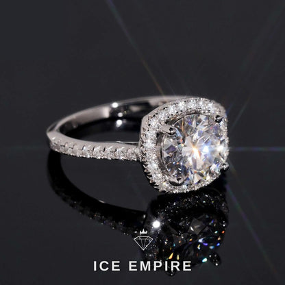 Iced Out Cluster Gold Plated Moissanite Engagement Ring