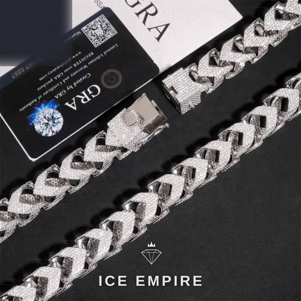 Iced Out Rose Gold Plated Moissanite Cuban Chain