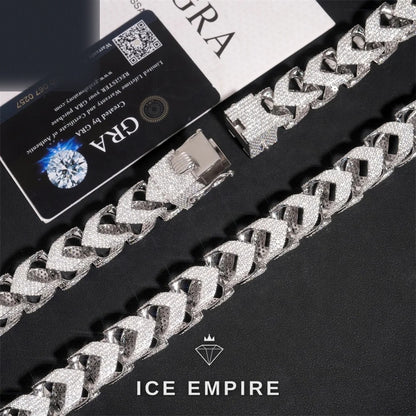 Iced Out Rose Gold Plated Moissanite Cuban Chain