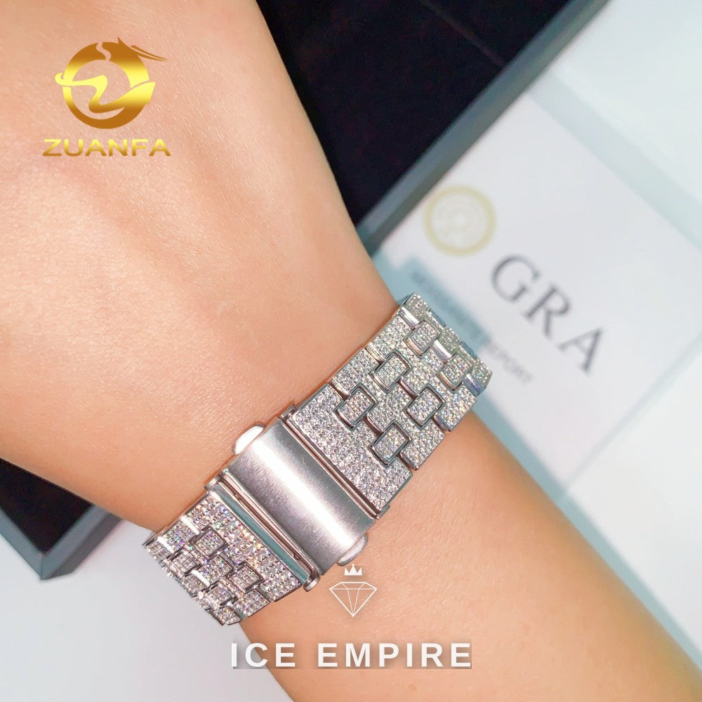Iced Out 925 Silver Moissanite Watch
