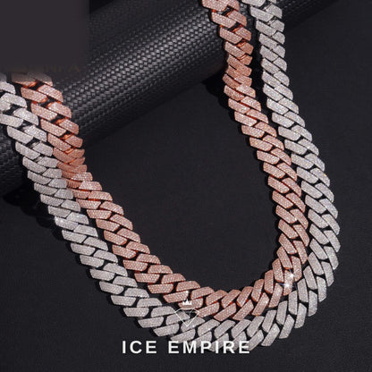 Iced Out Rose Gold Plated Moissanite Cuban Chain