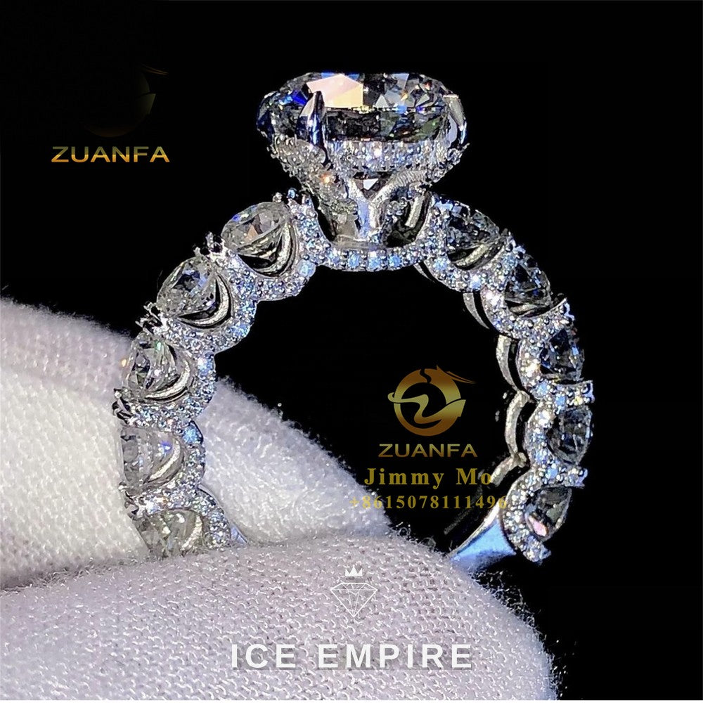 Iced Out Baguette 10K Gold Moissanite Engagement Ring