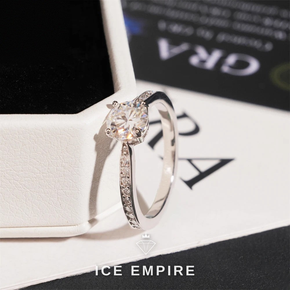 Iced Out Rose Gold Plated Moissanite Ring
