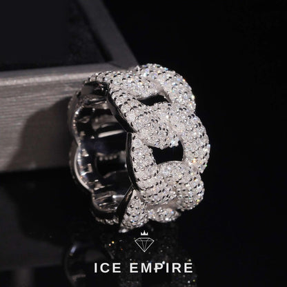 Iced Out 925 Silver Moissanite Ring