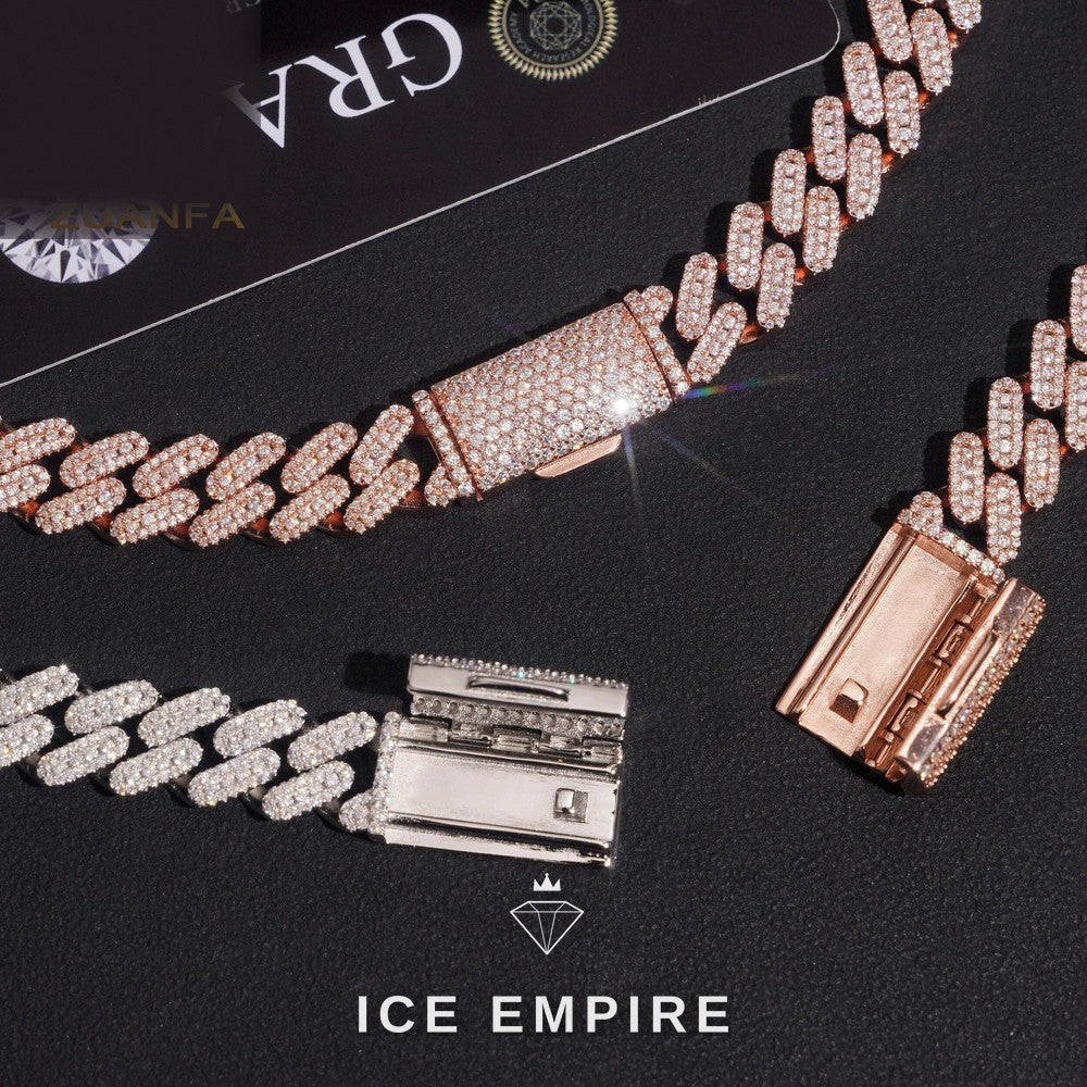 Iced Out Gold Plated Moissanite Cuban Chain