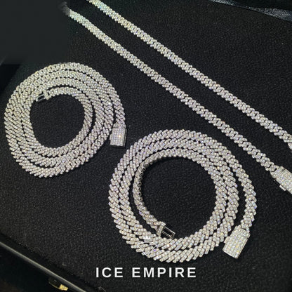 Iced Out 925 Silver Moissanite Cuban Chain