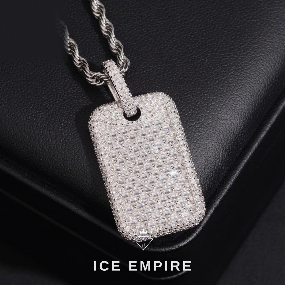 Iced Out Baguette Gold Plated Moissanite Pendant