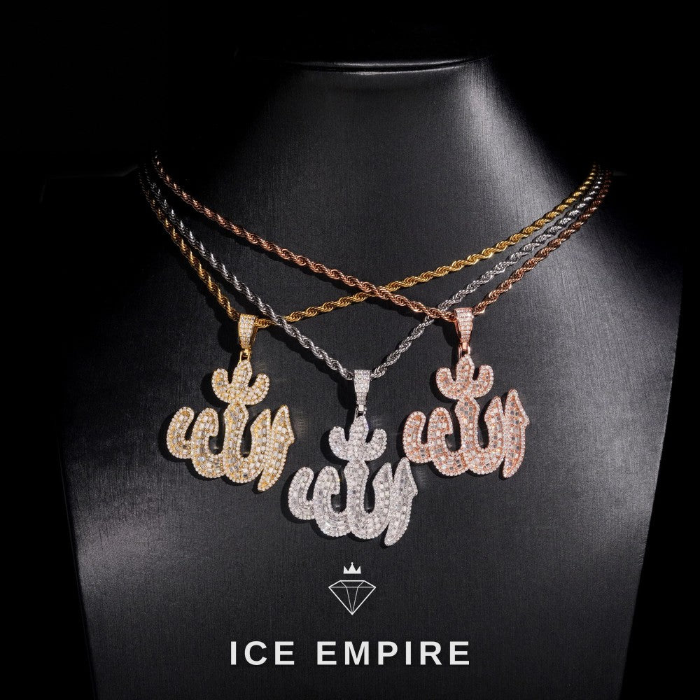 Iced Out Rose Gold Plated Moissanite Pendant
