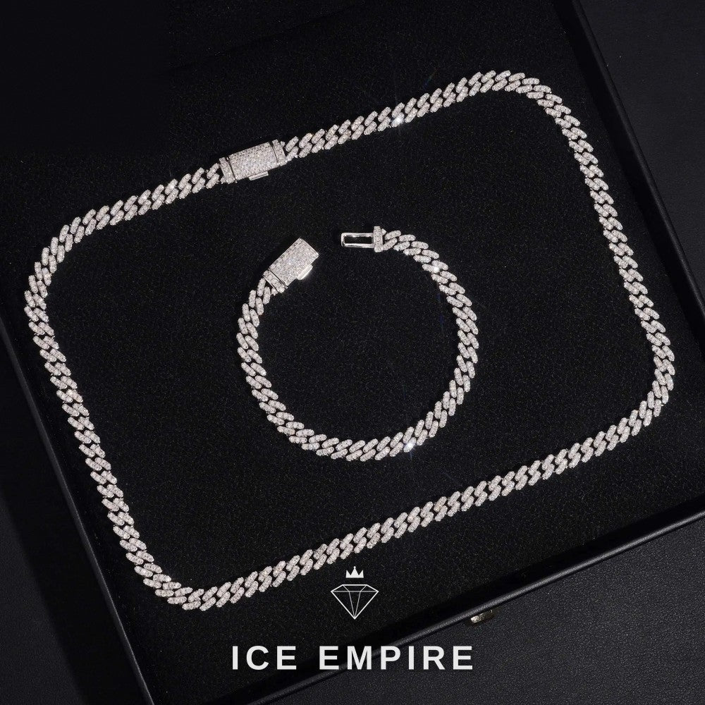 Iced Out Rose Gold Plated Moissanite Cuban Chain