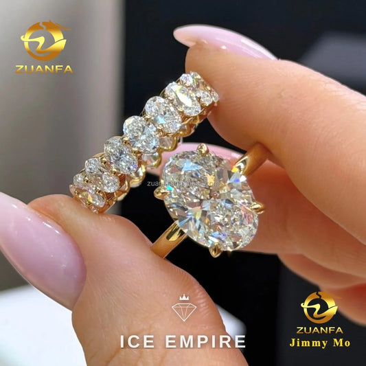 Iced Out 14K Gold Lab Grown Diamond Engagement Ring