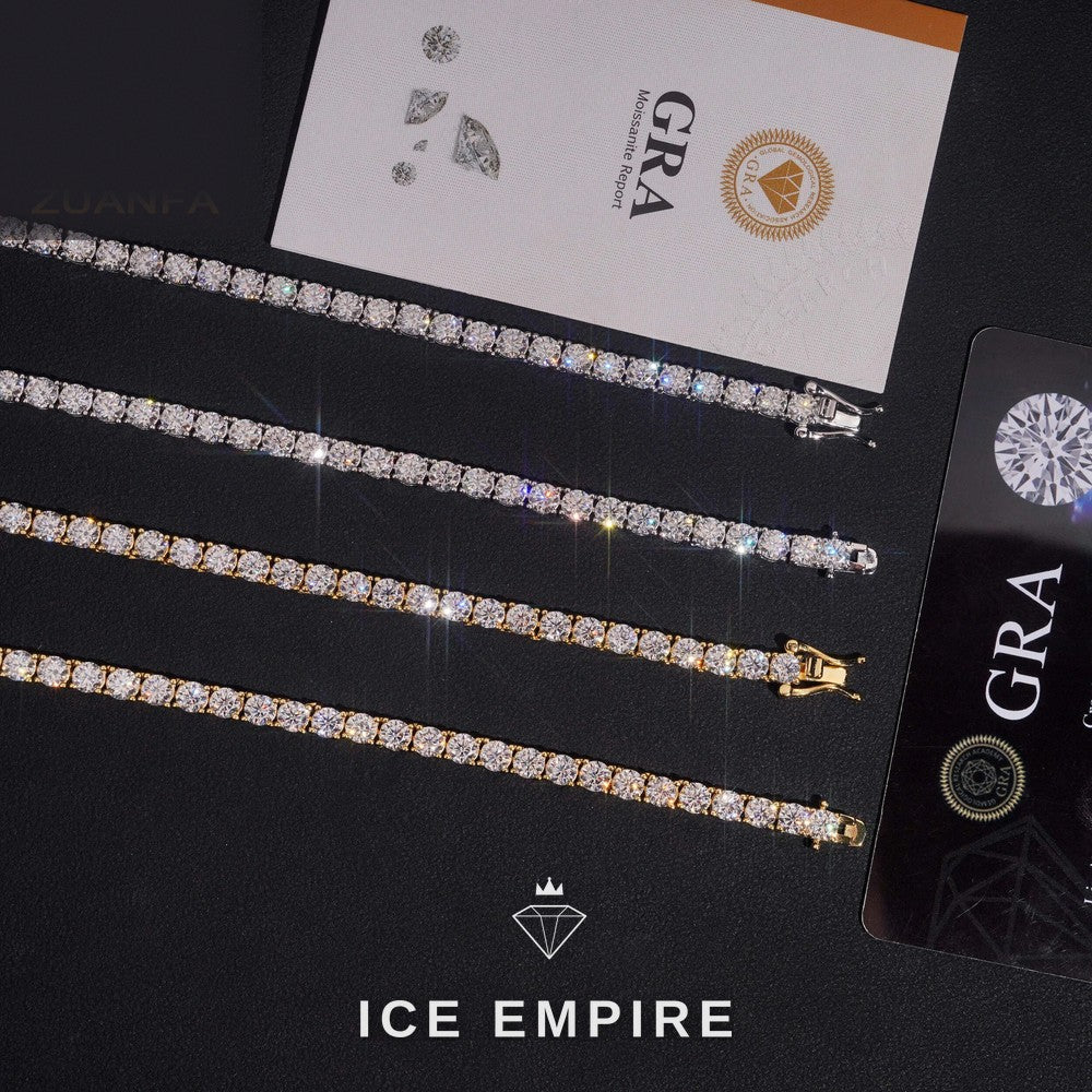 Iced Out Rose Gold Plated Moissanite Tennis Chain