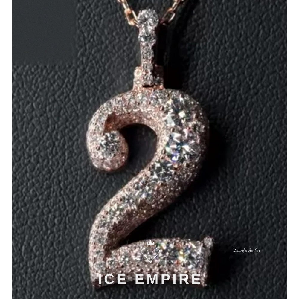 Iced Out 10K Gold Moissanite Pendant