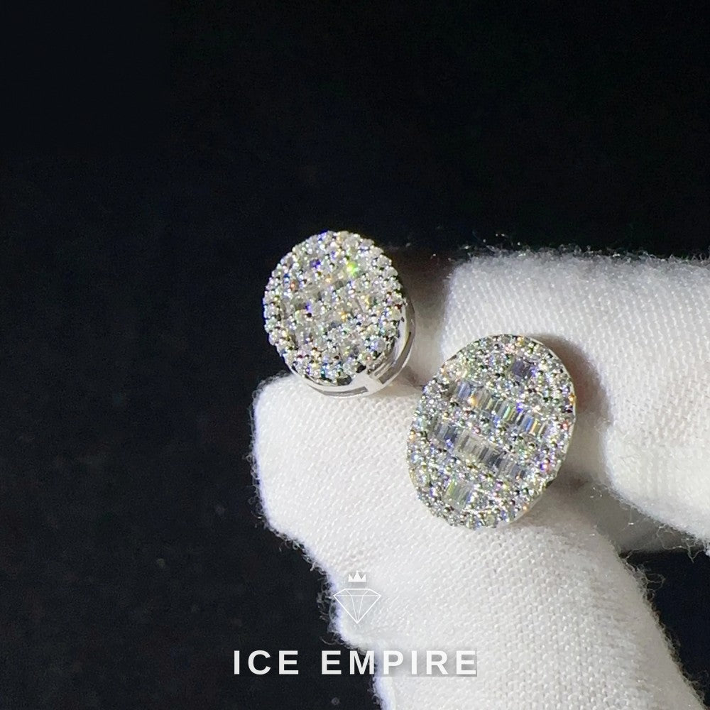 Iced Out 925 Silver Moissanite Earrings