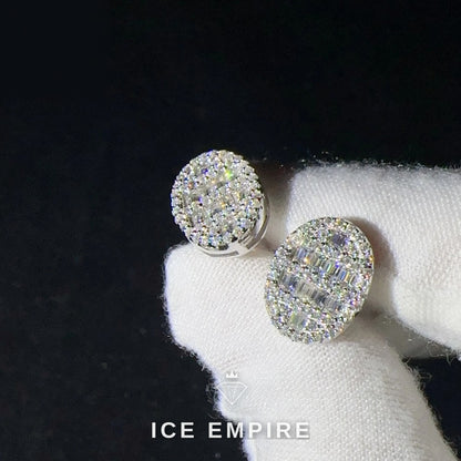 Iced Out 925 Silver Moissanite Earrings