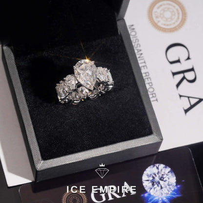 Iced Out Rose Gold Plated Moissanite Engagement Ring