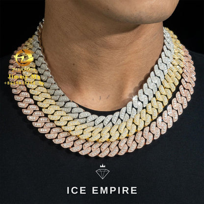 Iced Out Rose Gold Plated Moissanite Cuban Chain