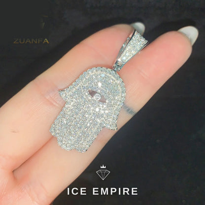 Iced Out 925 Silver Moissanite Pendant