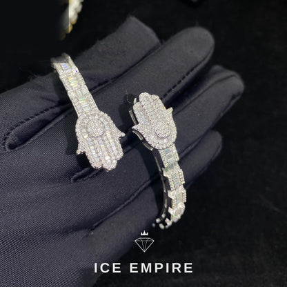 Iced Out Baguette 925 Silver Moissanite Bracelet