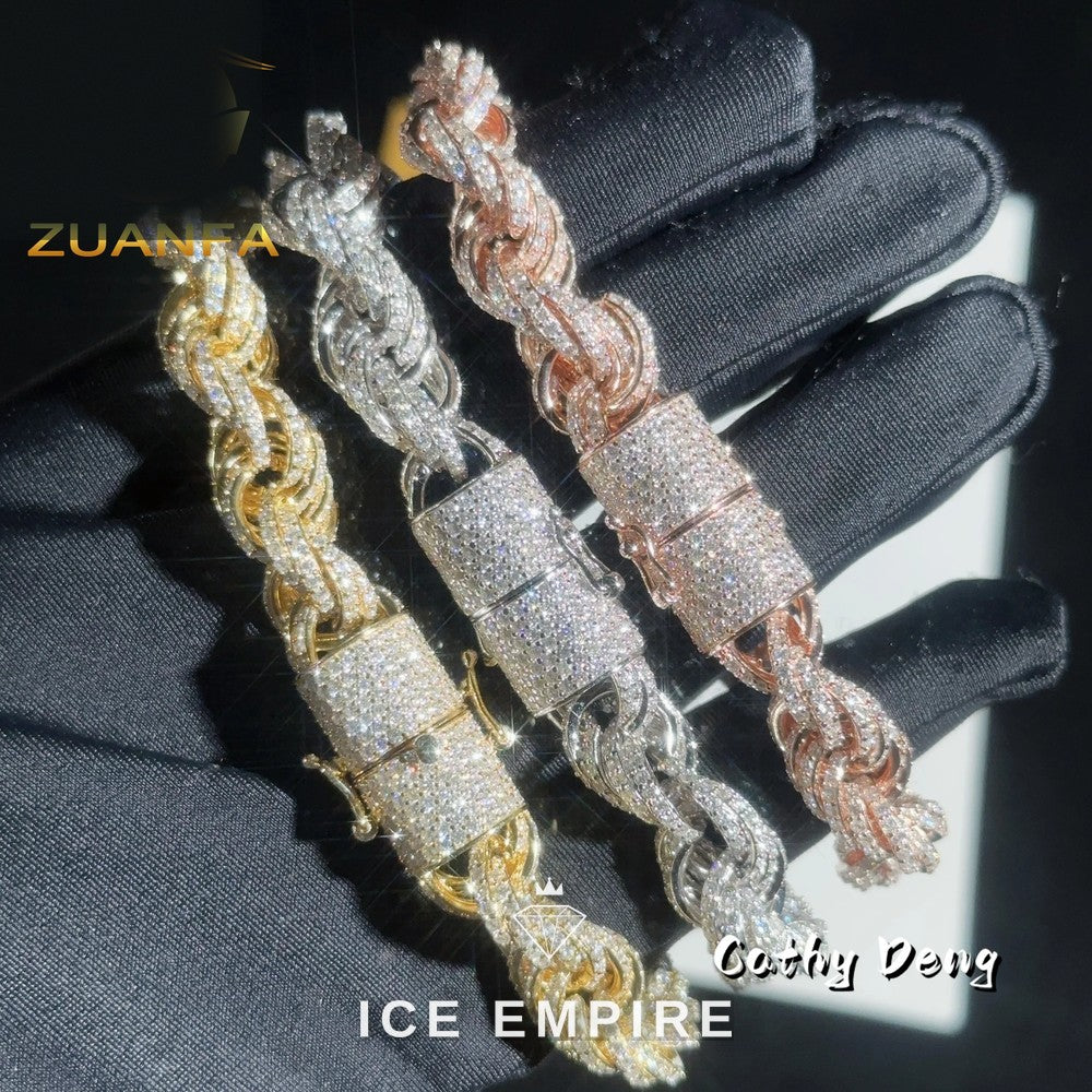 Iced Out Rose Gold Plated Moissanite Cuban Chain