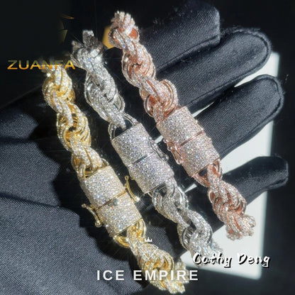 Iced Out Rose Gold Plated Moissanite Cuban Chain