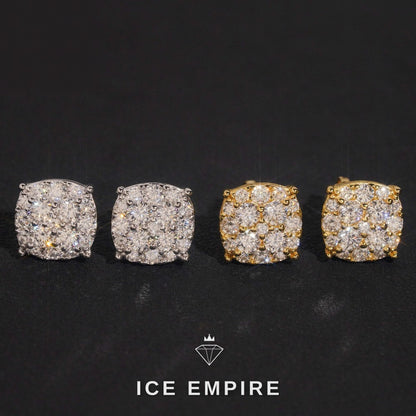 Iced Out Rose Gold Plated Moissanite Stud Earrings
