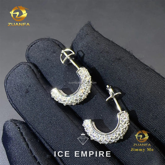 Iced Out 925 Silver Moissanite Earrings