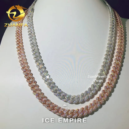 Iced Out Rose Gold Plated Moissanite Cuban Chain