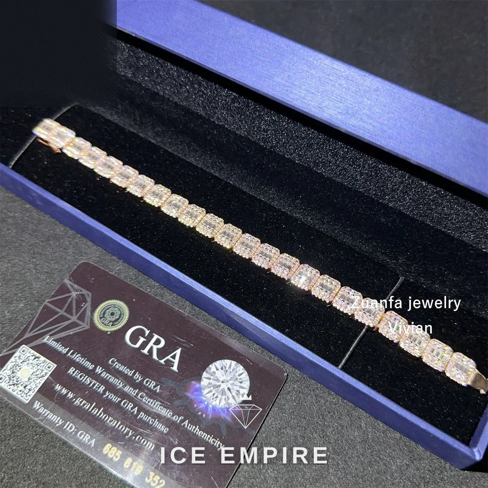 Iced Out 925 Silver Moissanite Cuban Chain