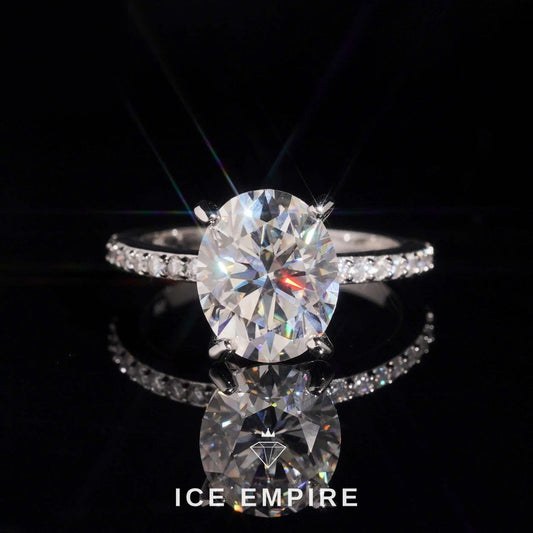 Iced Out 18K Gold Moissanite Wedding Band