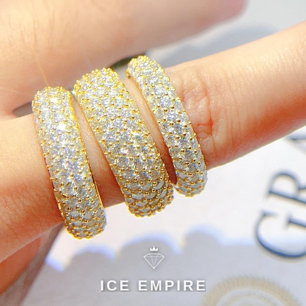 Iced Out Rose Gold Plated Moissanite Ring