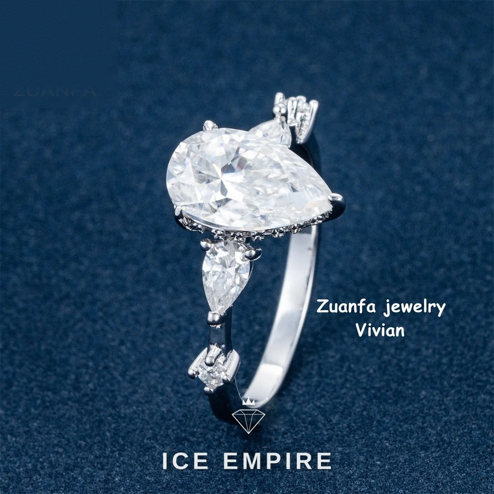 Iced Out Rose Gold Plated Moissanite Ring