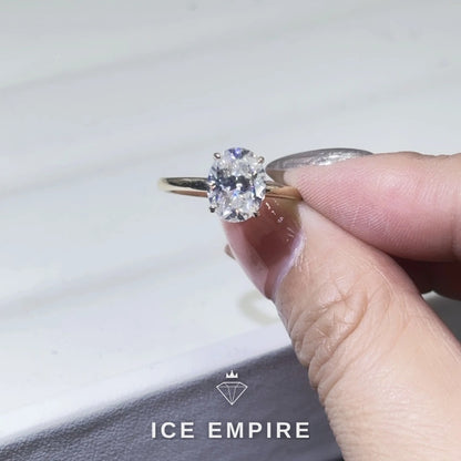 Iced Out 14K Gold Moissanite Engagement Ring
