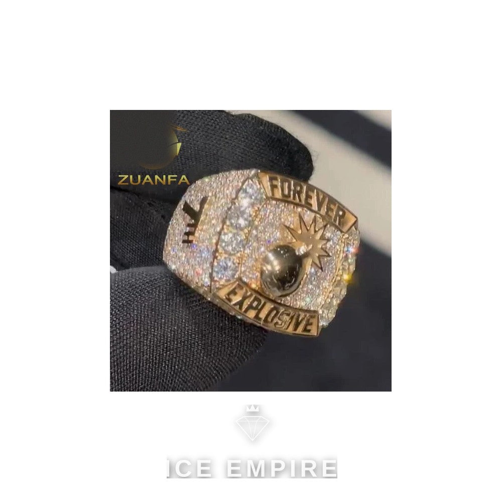 Iced Out 925 Silver Moissanite Ring