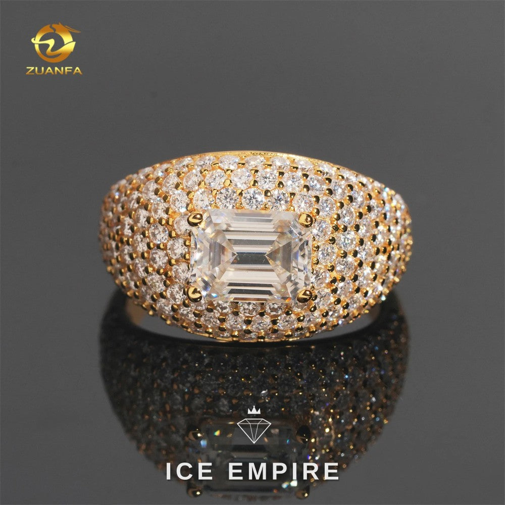 Iced Out Gold Plated Moissanite Ring