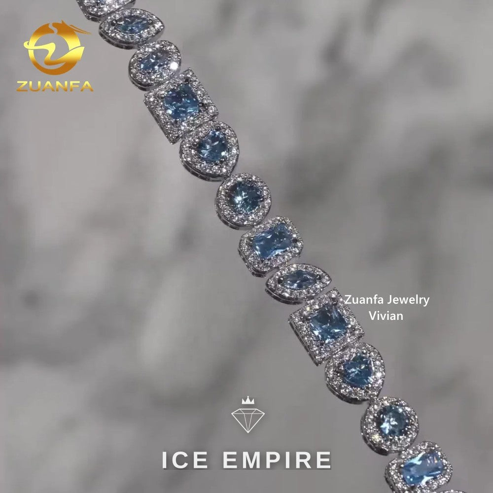 Iced Out 925 Silver Moissanite Cuban Chain