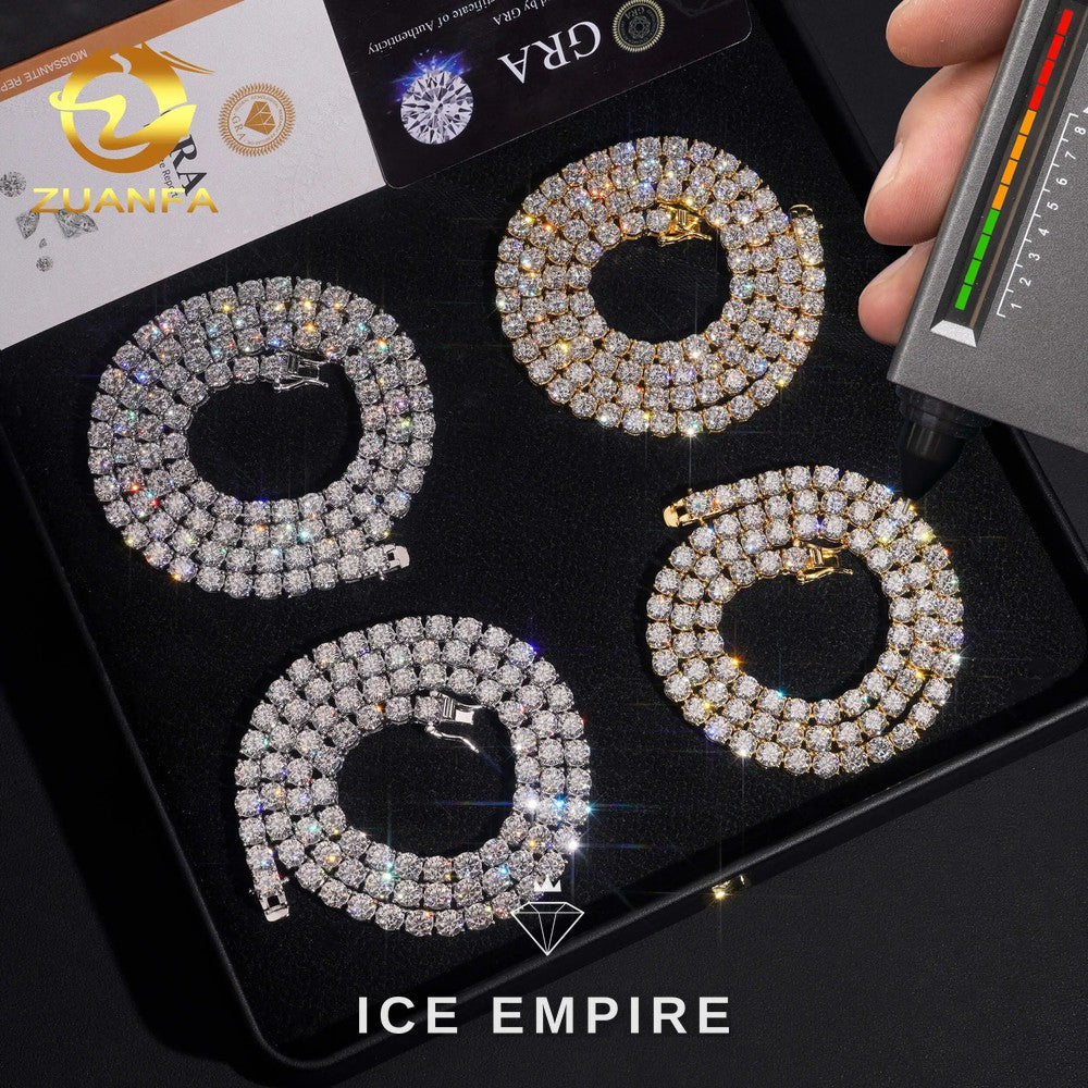 Iced Out Rose Gold Plated Moissanite Cuban Chain