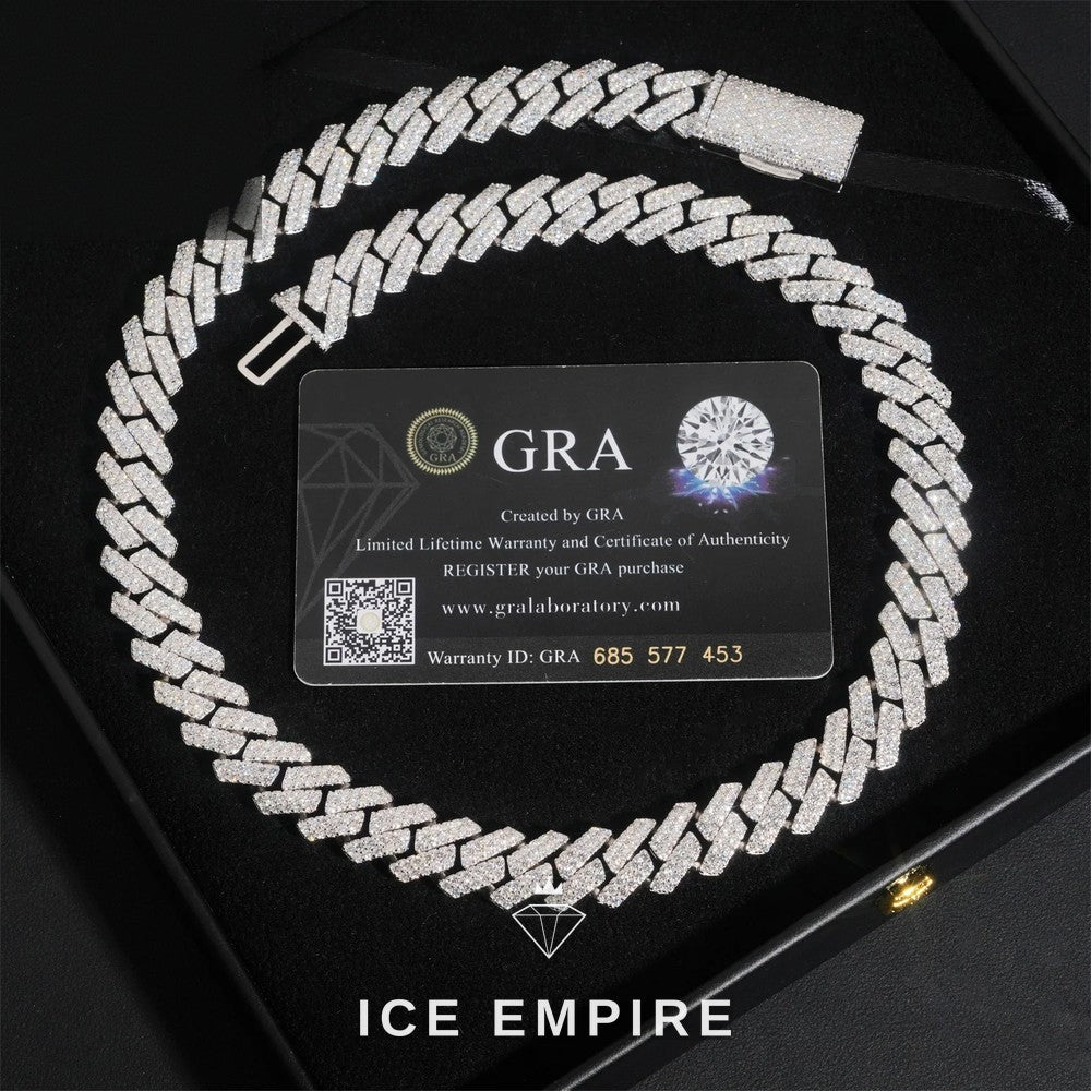 Iced Out Rose Gold Plated Moissanite Cuban Chain