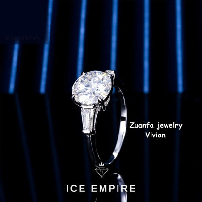 Iced Out 925 Silver Moissanite Ring