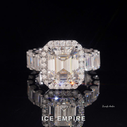 Iced Out 14K Gold Lab Grown Diamond Wedding Band