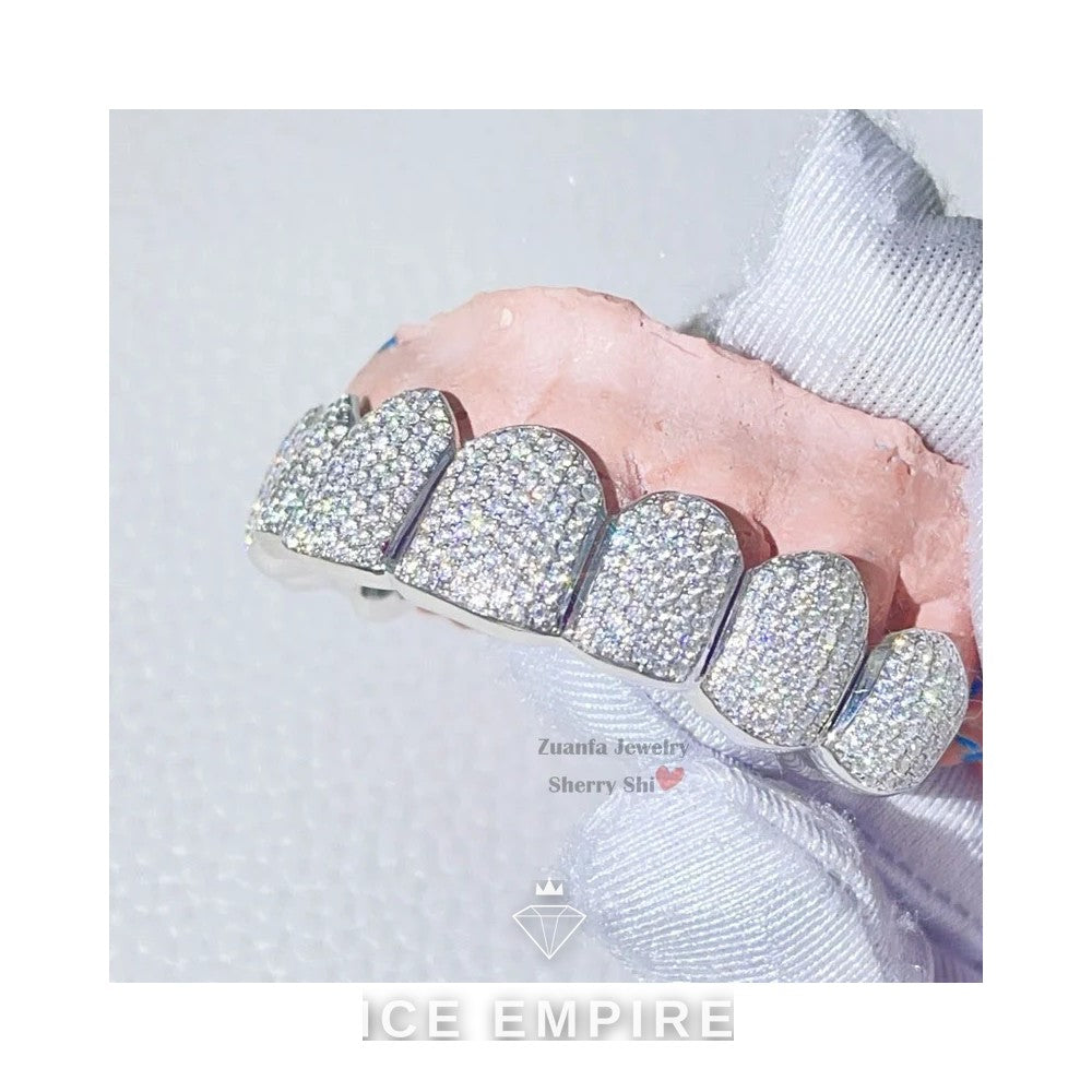 Iced Out 925 Silver Moissanite Grillz