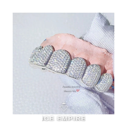 Iced Out 925 Silver Moissanite Grillz