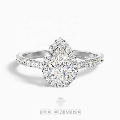 Iced Out 14K Gold Lab Grown Diamond Engagement Ring