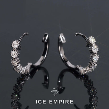 Iced Out Rose Gold Plated Moissanite Hoop Earrings