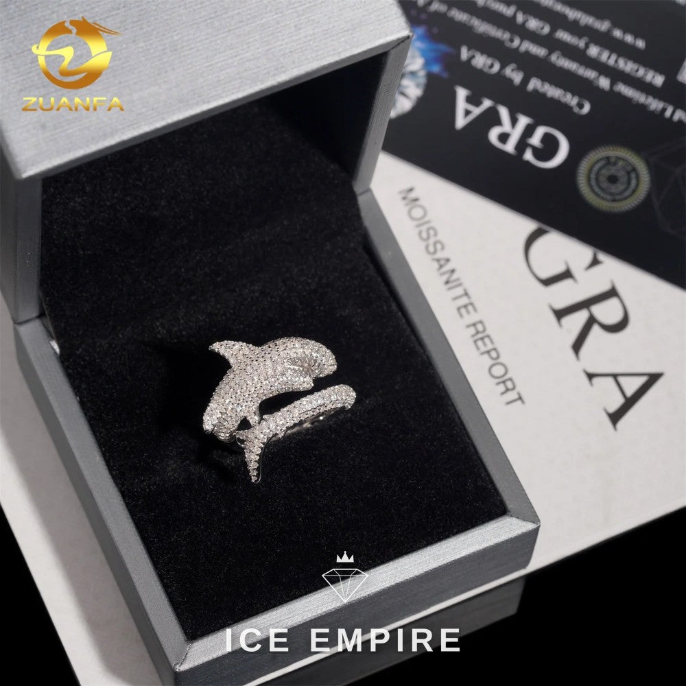 Iced Out 925 Silver Moissanite Ring