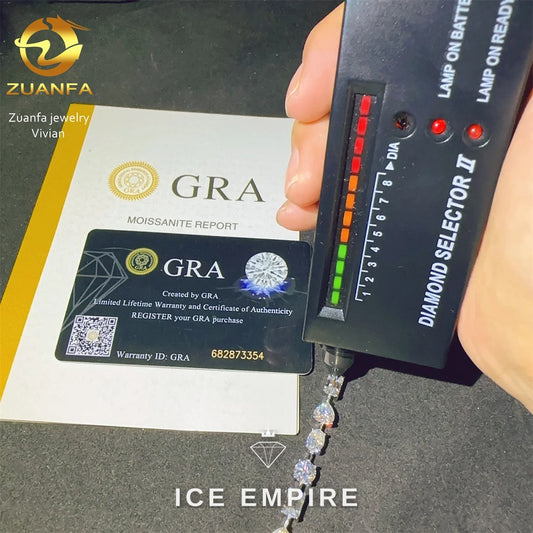 Iced Out 925 Silver Moissanite Tennis Chain
