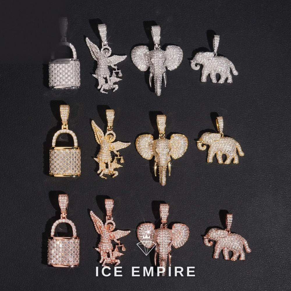 Iced Out Rose Gold Moissanite Pendant