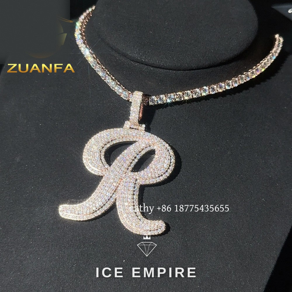 Iced Out Rose Gold Plated Moissanite Pendant
