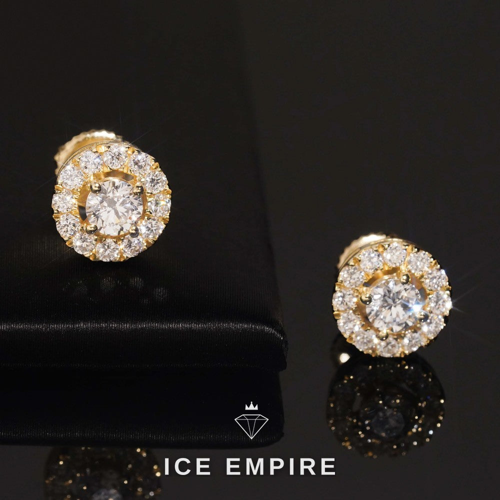 Iced Out Rose Gold Plated Lab Grown Diamond Earrings